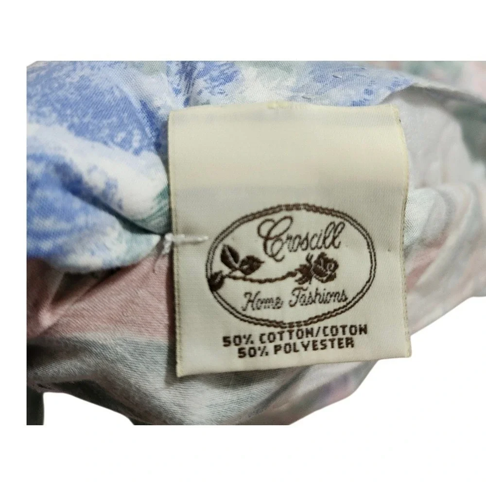 Vintage‎ Croscill Floral Watercolor Quilted Pillow Shams Set of 2 Muted Cotswold